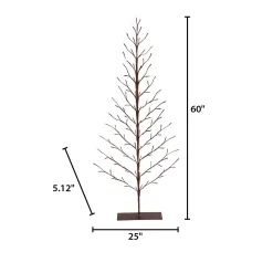 Gerson International 5 Foot Tall Brown Pre Lit Tree, 112 Warm White Leds