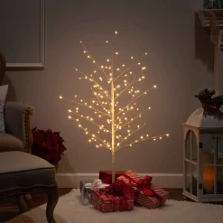 Gerson International 4 Foot Tall Pre Lit Tree, 150 Warm White Micro Leds