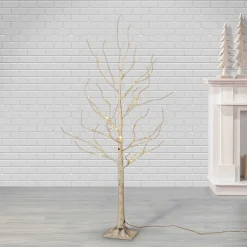 Gerson International 4 Foot Tall Prelit Birch Tree, Warm White Leds