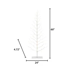 Gerson International 5 Foot Tall White Pre Lit Tree, 112 Warm White Leds