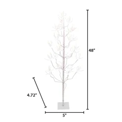 Gerson International 4 Ft Tall Birch Tree With 336 Leds, Multifunction Adapter