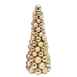 Gerson International 18 In Tall Gold Christmas Holiday Ornament Cone Tree Decor