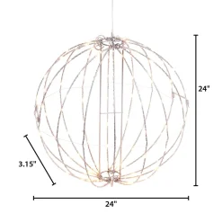 Gerson International 24 In Whimsical Lighted Metal Sphere, Warm White Micro Leds