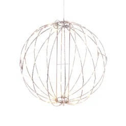 Gerson International 24 In Whimsical Lighted Metal Sphere, Warm White Micro Leds
