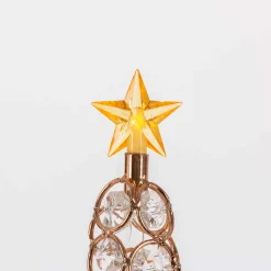 Gerson International Elegant Glam Holiday Gold Lighted Jewel Cone Christmas Tree