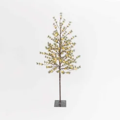 Gerson International 5-Foot Tall Electric Icy Pine Tree With 96 Warm White Led Lights