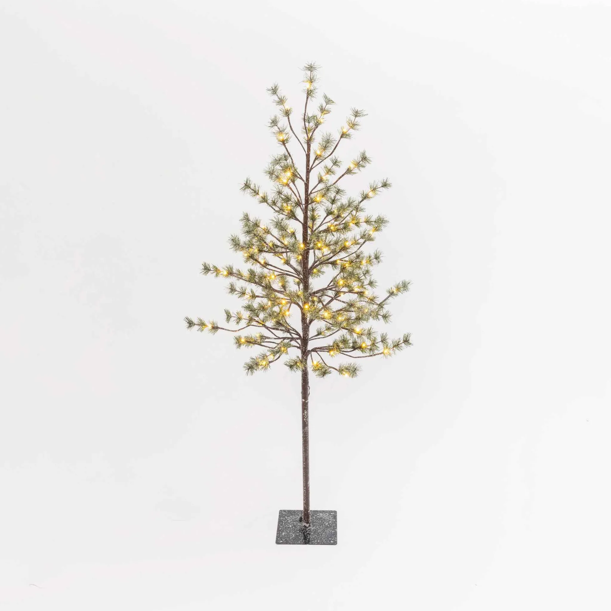 Gerson International 5-Foot Tall Electric Icy Pine Tree With 96 Warm White Led Lights