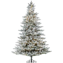 Gerson International 7.5Ft Pre-Lit Narrow Natural Cut Redwood Pine Christmas Tree With Warm White Micro Led Lights