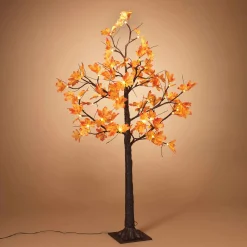 Gerson International 4Ft. Tall Electric Lighted Maple Leaf Tree With 48 Warm White Micro Led Lights