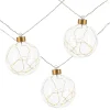 Gerson International Glass Christmas Ornament Garland With Gold String Lights