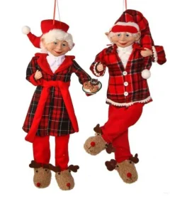 Regency International 17In Fabric Bendable Pajamas Elf, Assorted Styles