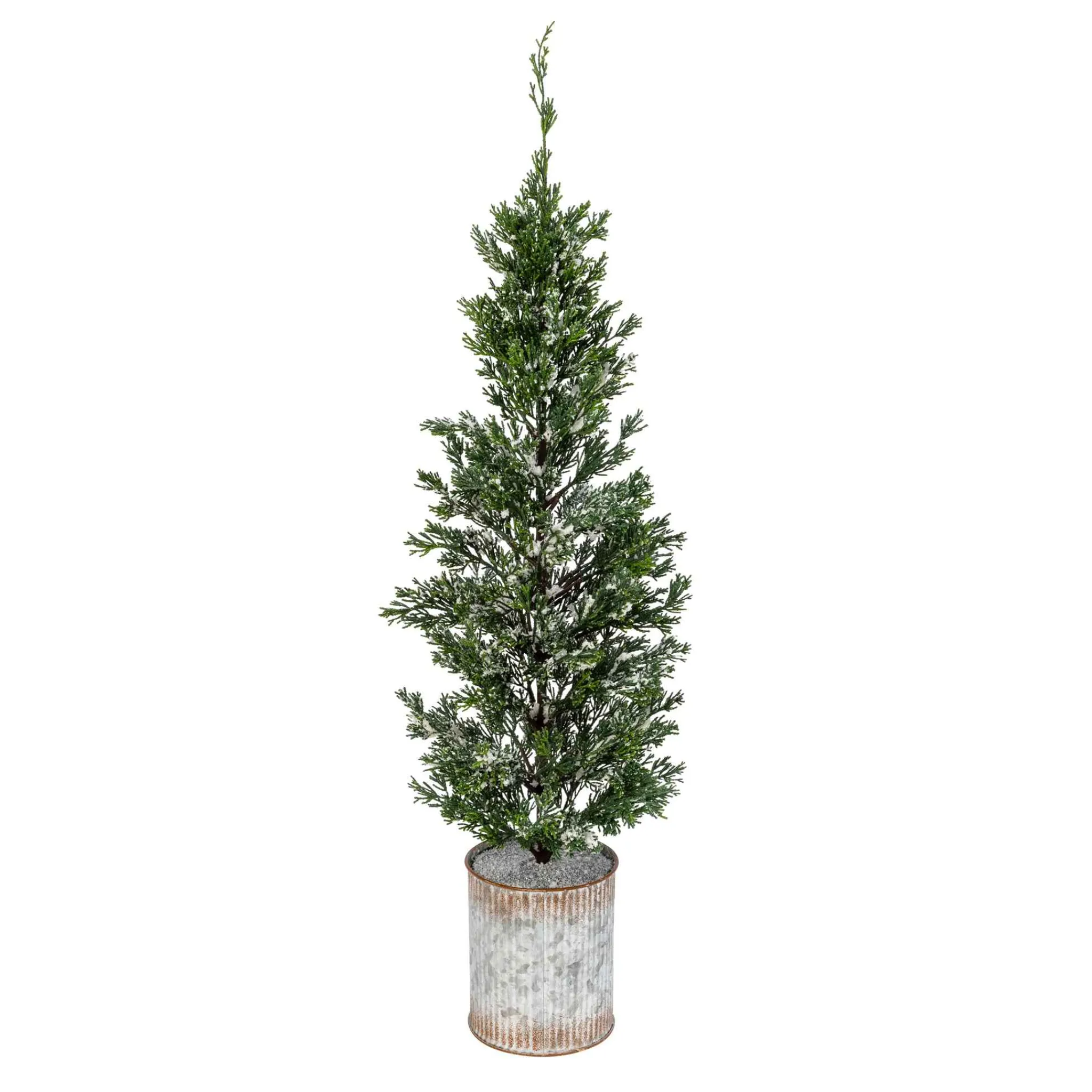 Gerson International 35-In H Snowy Pine Tree In Tin Pot