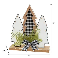 Gerson International 12-In H Wood Holiday Trees With Pine & Bow Accent