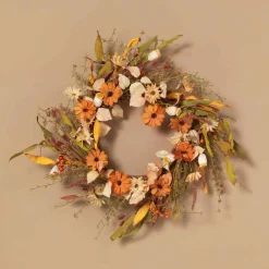 Gerson International 22-Inch Diameter Harvest Wreath With Fall Flowers And Berries