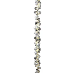 Gerson International 58.5-Inch Long Electric Silver Lighted Ornament Strung Garland