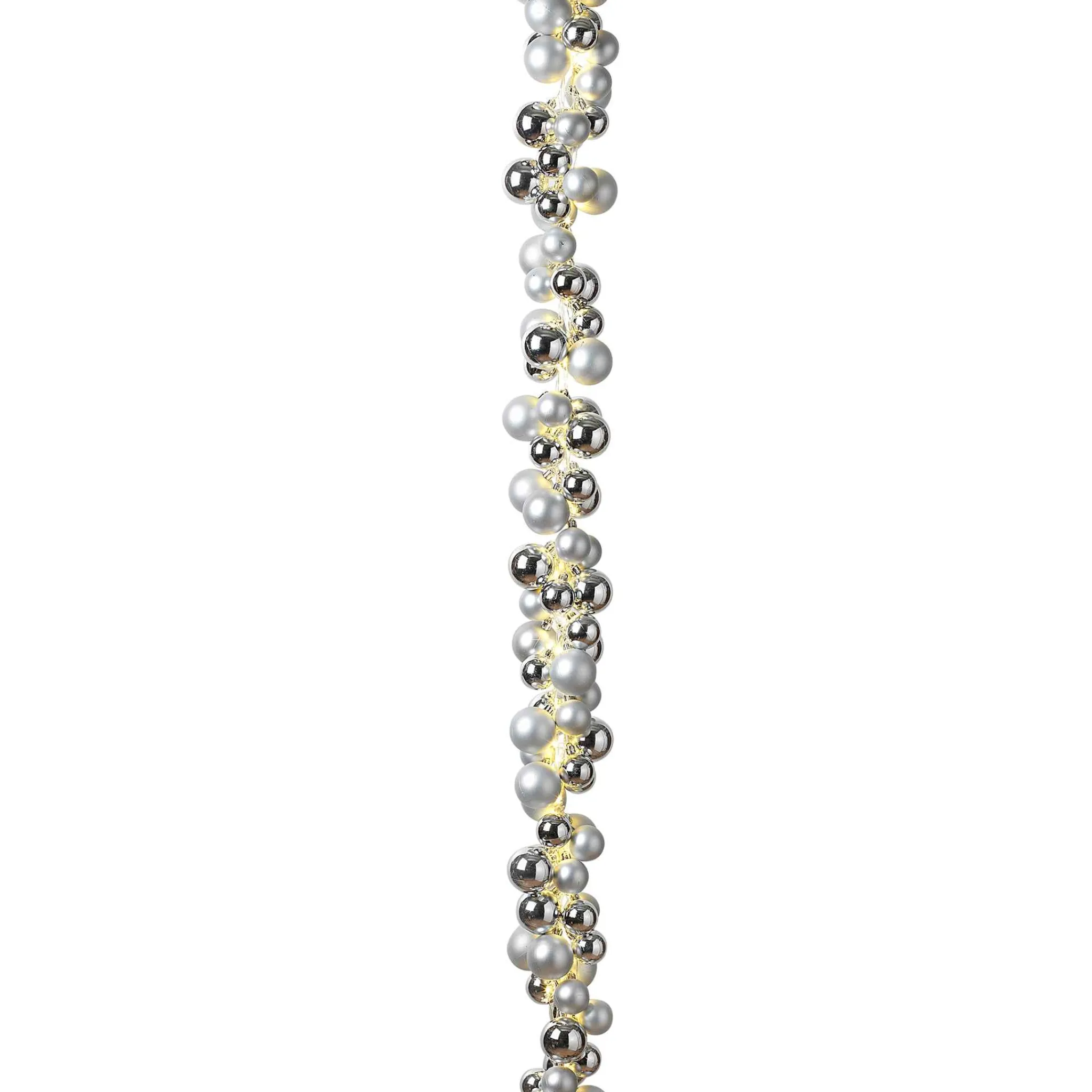 Gerson International 58.5-Inch Long Electric Silver Lighted Ornament Strung Garland