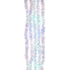 Kurt Adler 6.5-Foot Multi-Color Silver Iridescent Tinsel Cascade Light Set