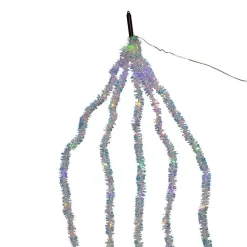 Kurt Adler 6.5-Foot Multi-Color Silver Iridescent Tinsel Cascade Light Set