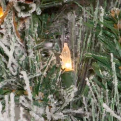 Kurt Adler 9-Foot Pre-Lit Clear Incandescent Flocked Garland