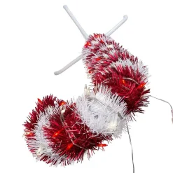 Kurt Adler 3-Foot Pre-Lit Red And White Led Tinsel Candy Cane