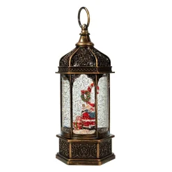 Kurt Adler 11-Inch Battery-Operated Light Up Santa Water Lantern