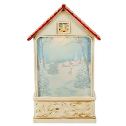 Kurt Adler 9.2-Inch Battery-Operated Lighted Snowman House Water Lantern
