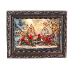 Kurt Adler 7.75-Inch Battery-Operated Musical Water Cardinals Frame