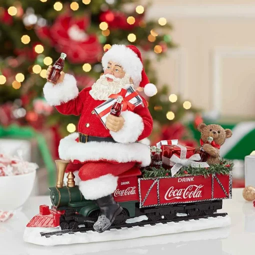 Kurt Adler 13-Inch Battery-Operated Coca-Cola Santa Train With Led