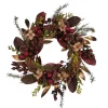Kurt Adler 24-Inch Berries And Pinecone Burgundy Rattan Wreath