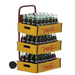 Kurt Adler 10.5-Inch Coca-Cola Santa With Delivery Cart Set Of 2 Pieces