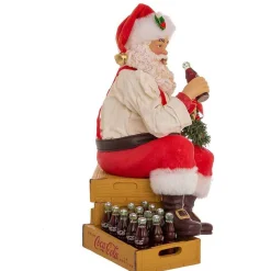 Kurt Adler 9-Inch Coca-Cola Santa Sitting On Crates
