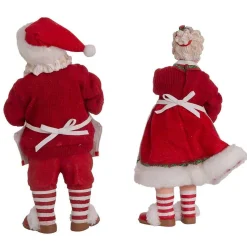 Kurt Adler 10.5-Inch Fabriche Mr. And Mrs. Santa, 2-Piece Set