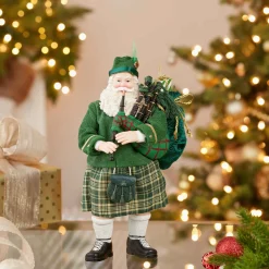 Kurt Adler 10.5-Inch Fabriche Musical Irish Bagpiper Santa