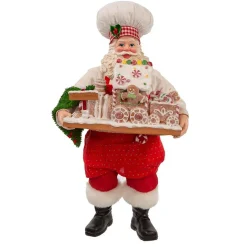 Kurt Adler 11-Inch Fabriche Santa With Gingerbread Train