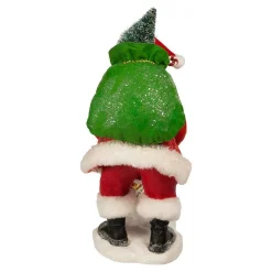 Kurt Adler 10.5-Inch Fabriche Santa Checking Mail