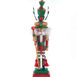 Kurt Adler 18-Inch Hollywood Red And Green Leaves Hat Nutcracker