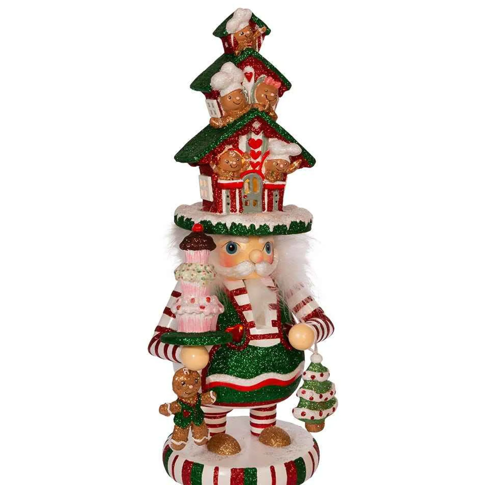 Kurt Adler 15-Inch Hollywood Battery-Operated Led Gingerbread House Hat Nutcracker