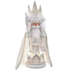 Kurt Adler 15-Inch Hollywood White Winter Led Hat Nutcracker