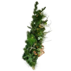 Kurt Adler 26-Inch Pre-Lit Pinecone Wall Tree With Bow