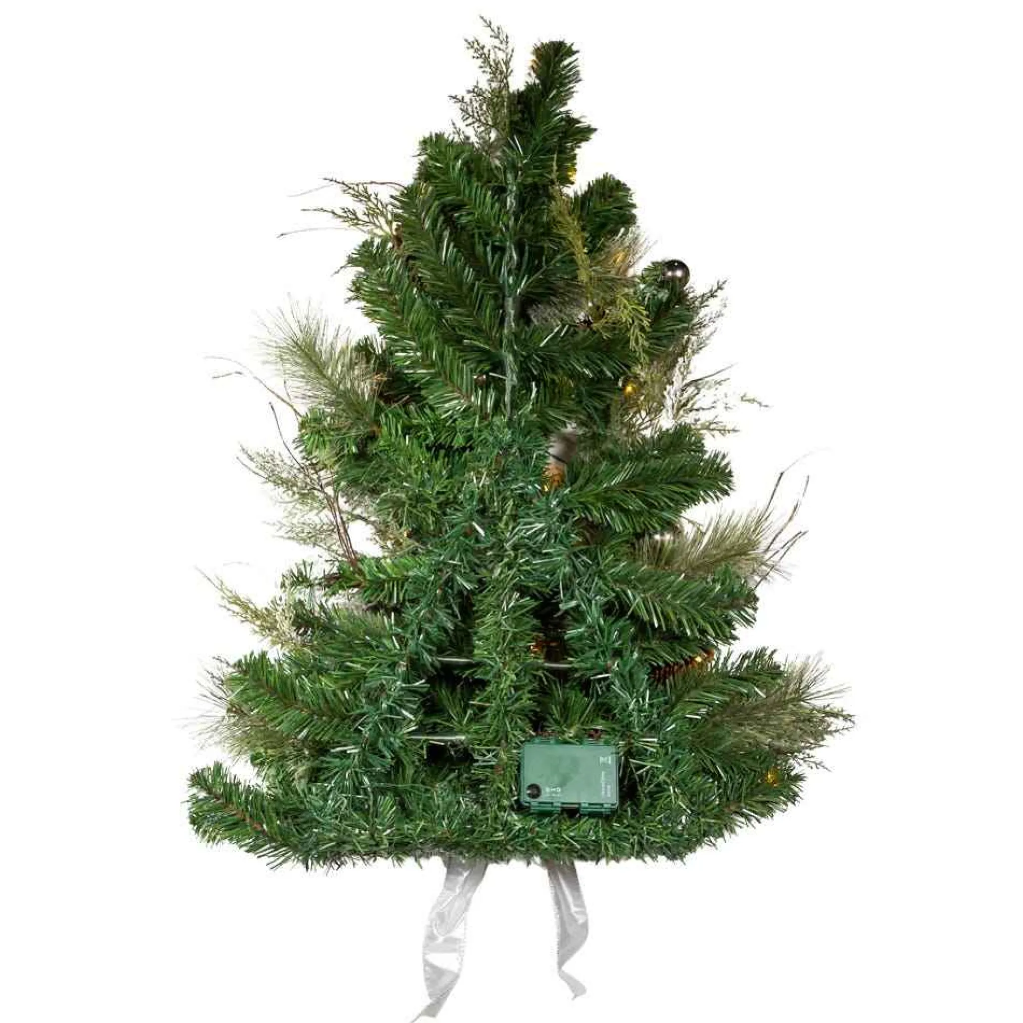 Kurt Adler 26-Inch Pre-Lit Snowy Silver Wall Tree