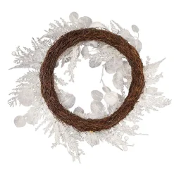 Kurt Adler 24-Inch Un-Lit Decorated White Rattan Wreath
