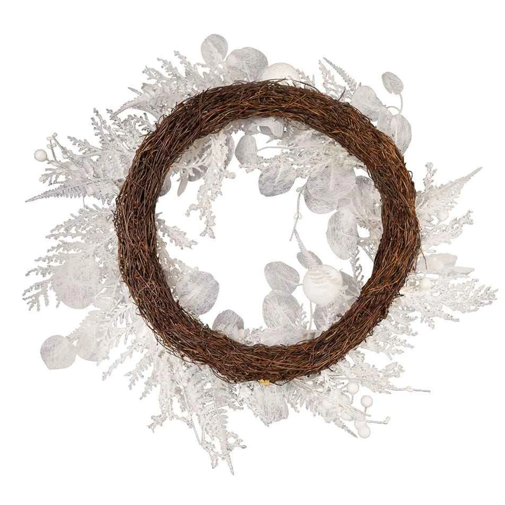 Kurt Adler 24-Inch Un-Lit Decorated White Rattan Wreath