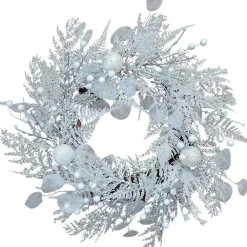Kurt Adler 24-Inch Un-Lit Decorated White Rattan Wreath