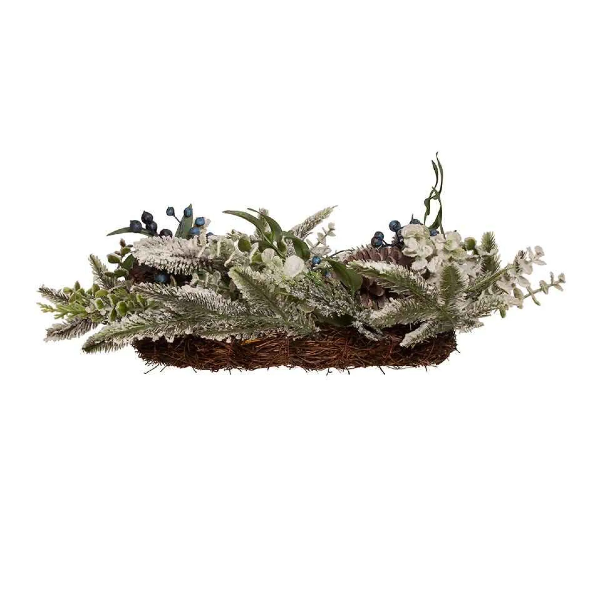 Kurt Adler 24-Inch Un-Lit Decorated Rattan Wreath With Blueberries