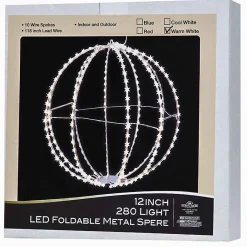 Kurt Adler 12-Inch Warm White Led Foldable Metal Sphere