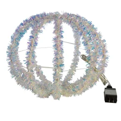 Kurt Adler 12-Inch Warm White Led Tinsel Foldable Sphere