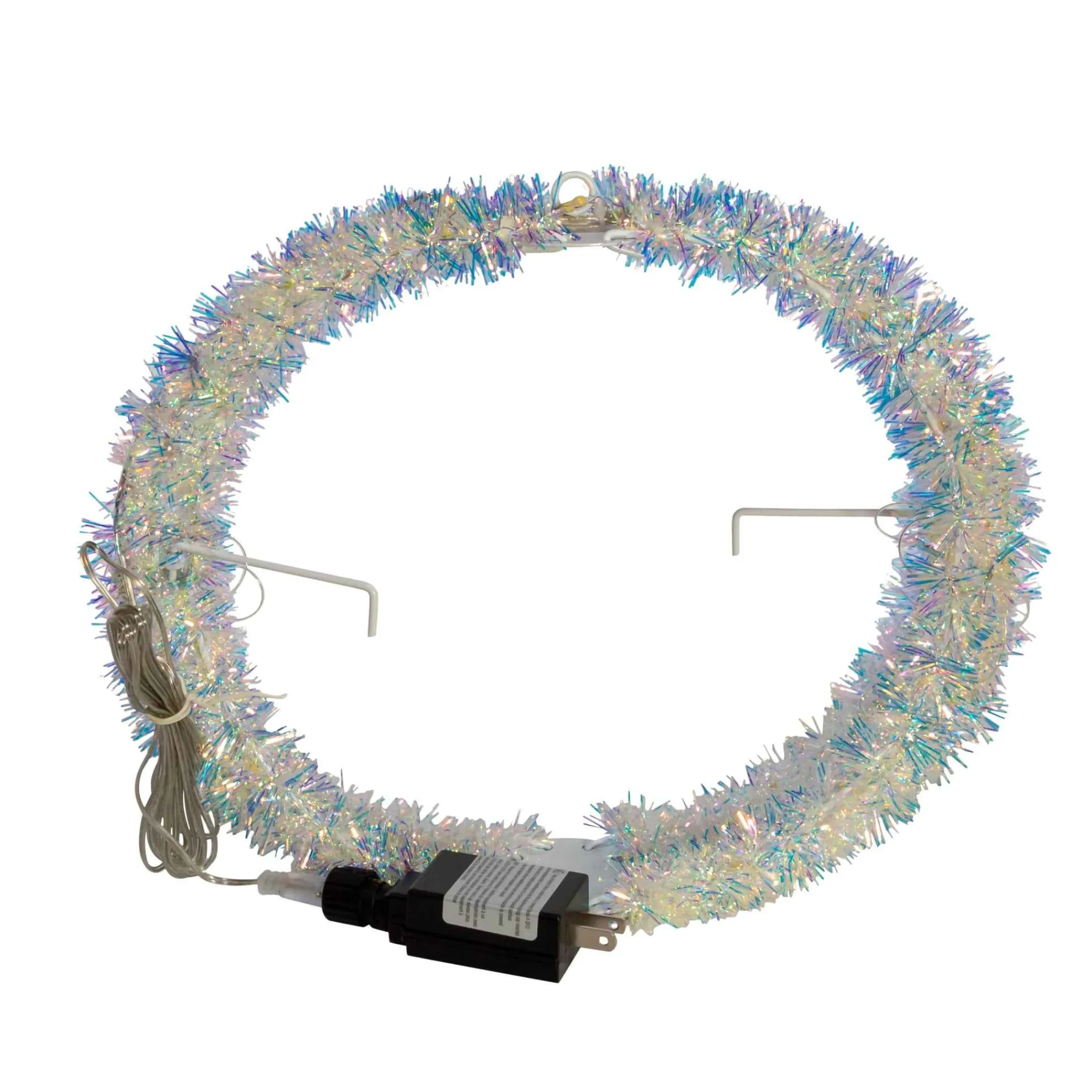 Kurt Adler 12-Inch Warm White Led Tinsel Foldable Sphere