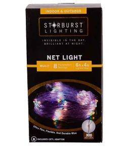 Kurt Adler 300-Light 6-Foot Starburst Multi Led Net Light