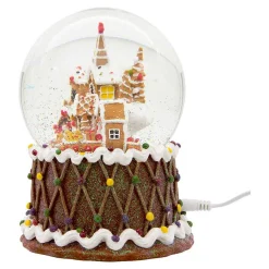 Kurt Adler 120Mm Battery-Operated Musical Gingerbread Waterglobe