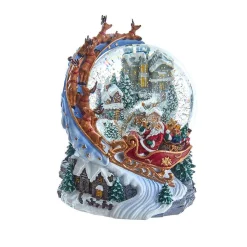 Kurt Adler 120Mm Battery-Operated Musical Santa And Sled Waterglobe